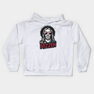 HE IS RIZZEN FUNNY JESUS Kids Hoodie